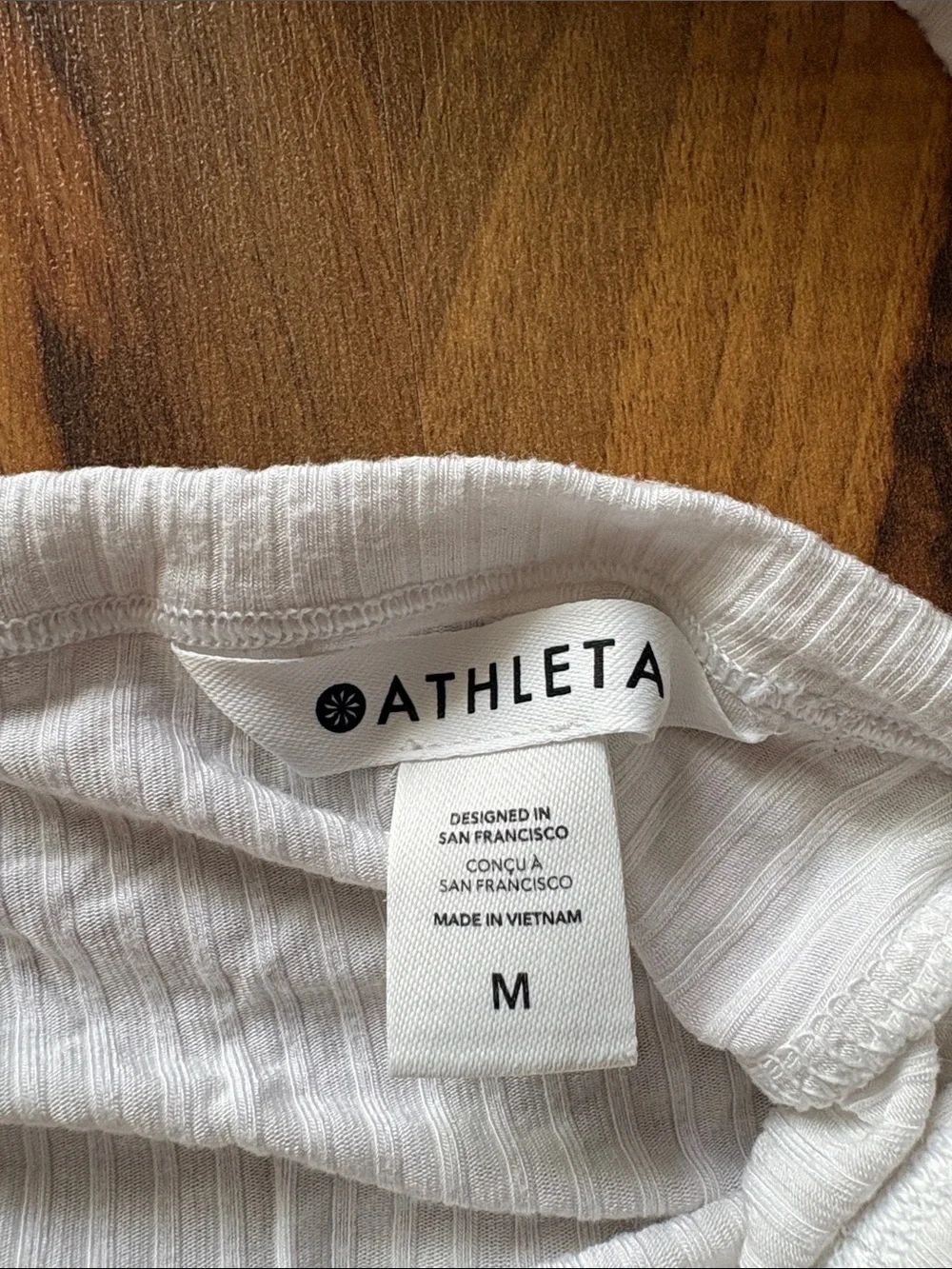 Athleta White Ribbed Racerback Tank Size M - Picture 2 of 8